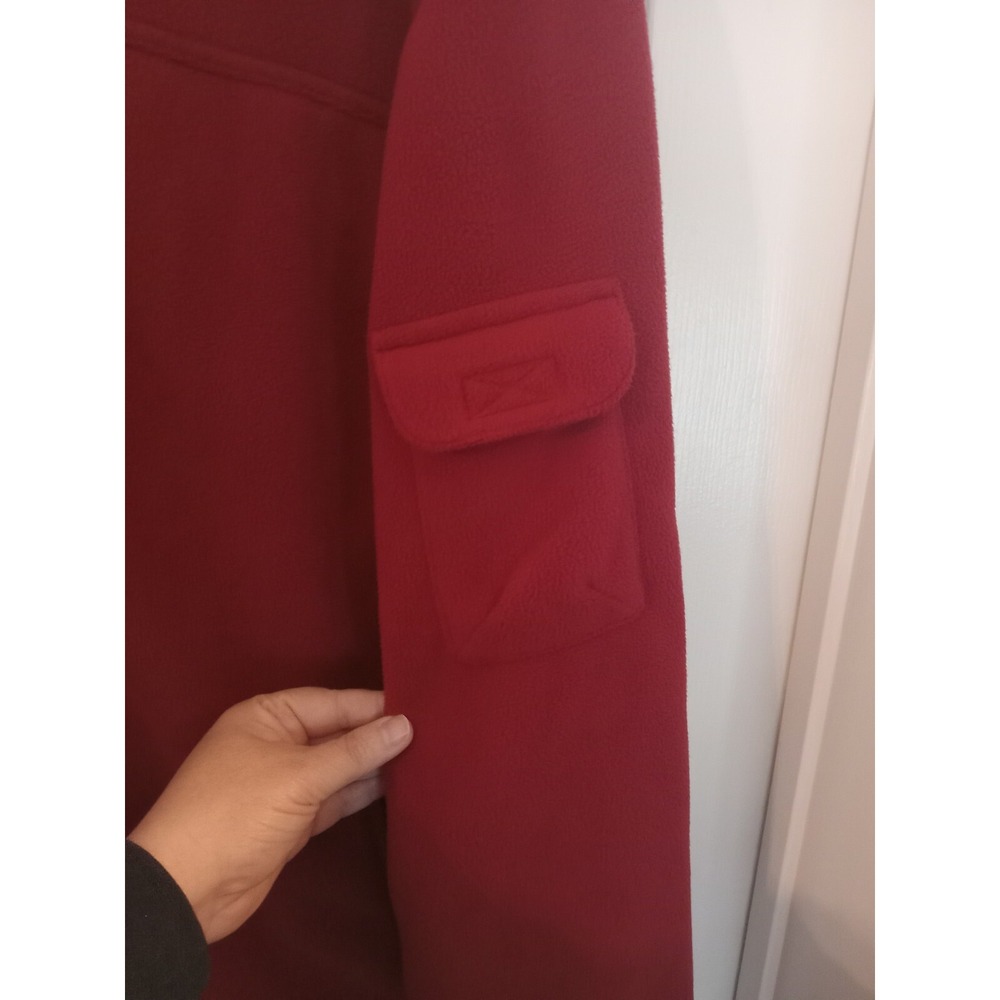 Duluth Trading Co Mens Size Medium Shoreman Fleece Windproof Full Zip Jacket Red - Picture 8 of 16